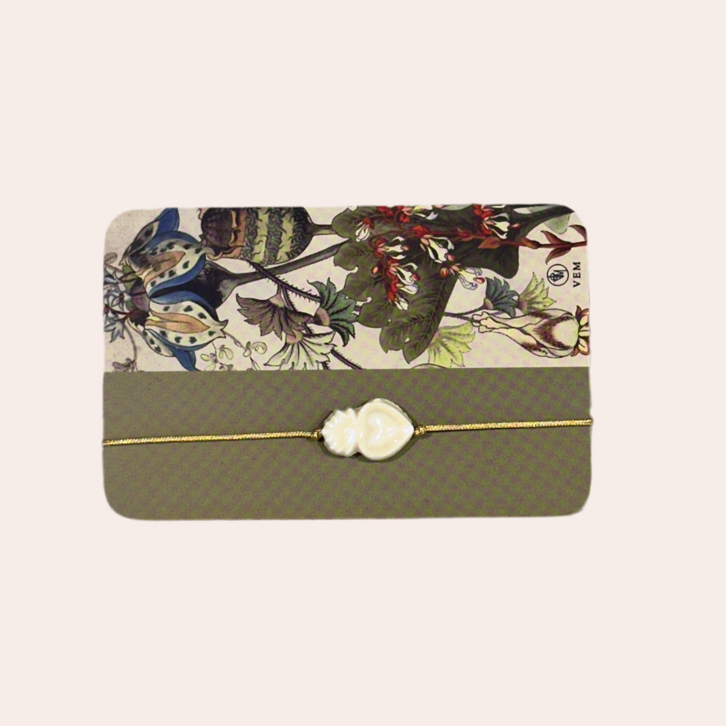 Bracelet en fil et porcelaine - Coeur Sacré