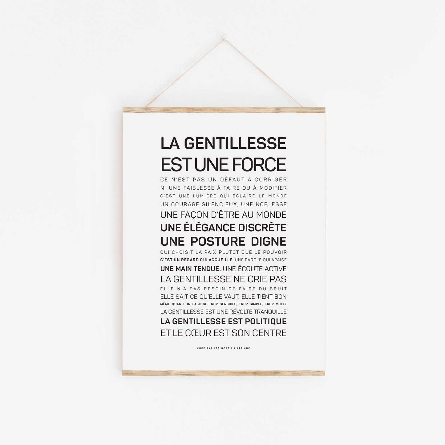 Affiche La gentillesse est une force : MINI A6 10.5 x 14.8 mm