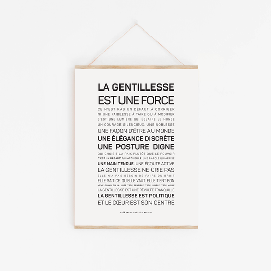 Affiche La gentillesse est une force : MINI A6 10.5 x 14.8 mm