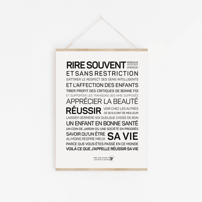 Affiche Réussir sa vie: MINI A6 10.5 x 14.8 mm