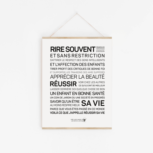 Affiche Réussir sa vie: MINI A6 10.5 x 14.8 mm