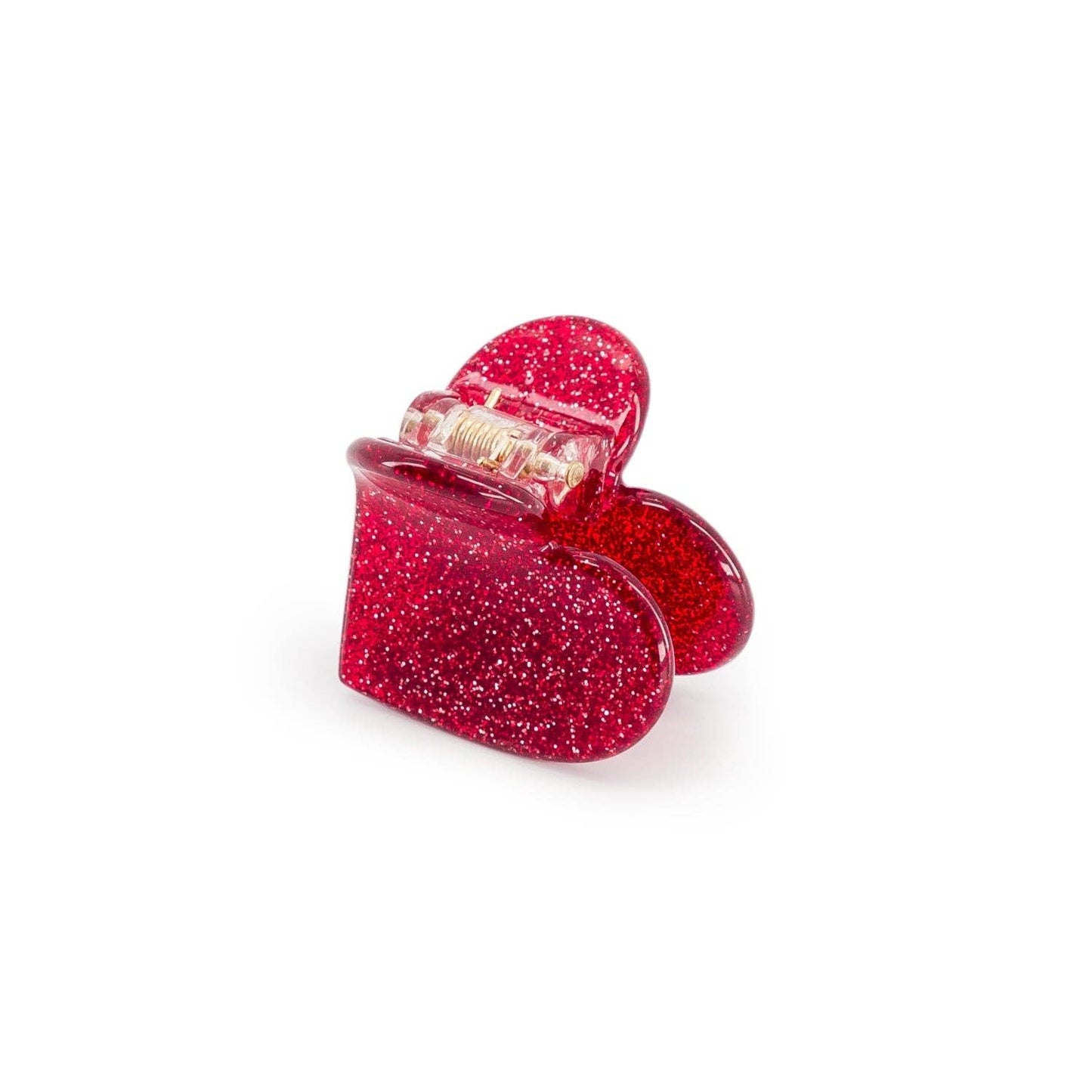 Mini pince - Cœur glitter rouge