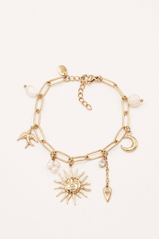Bracelet breloques soleil & lune