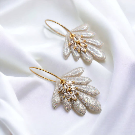 Boucles d'oreilles en zircone à effet holographique