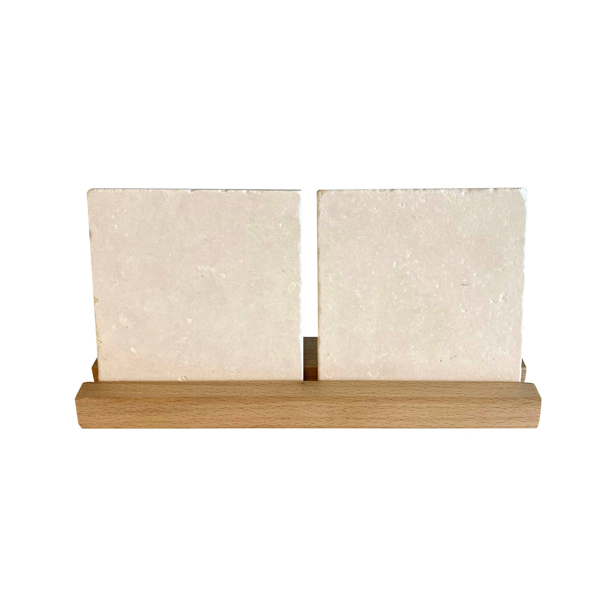 Bloc de présentation en bois adapté pour deux carreaux: Beige