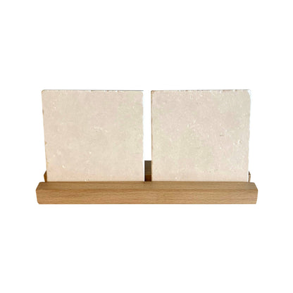 Bloc de présentation en bois adapté pour deux carreaux: Beige
