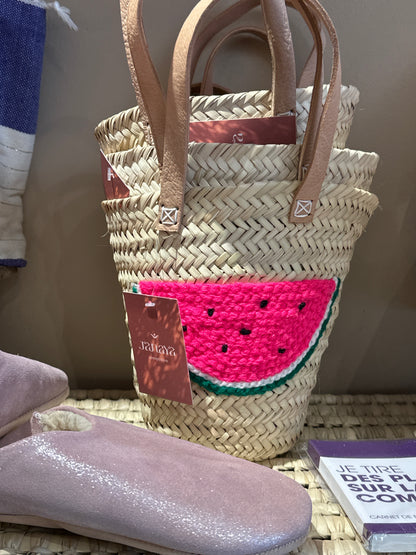 Petit panier brodé artisanal fruits