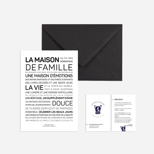 Affiche Maison de famille: A4 21 x 29.7 mm