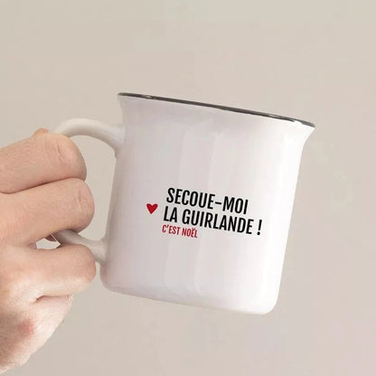 Mug Secoue moi la guirlande / Spécial Noël