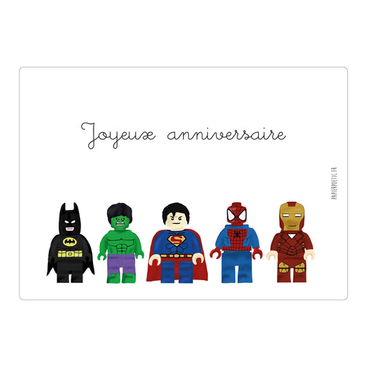 Carte Anniversaire “Super-Héros”