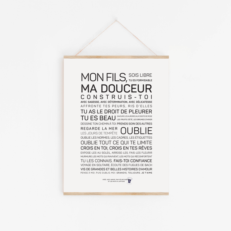 Affiche A toi, mon fils: MINI A6 10.5 x 14.8 mm