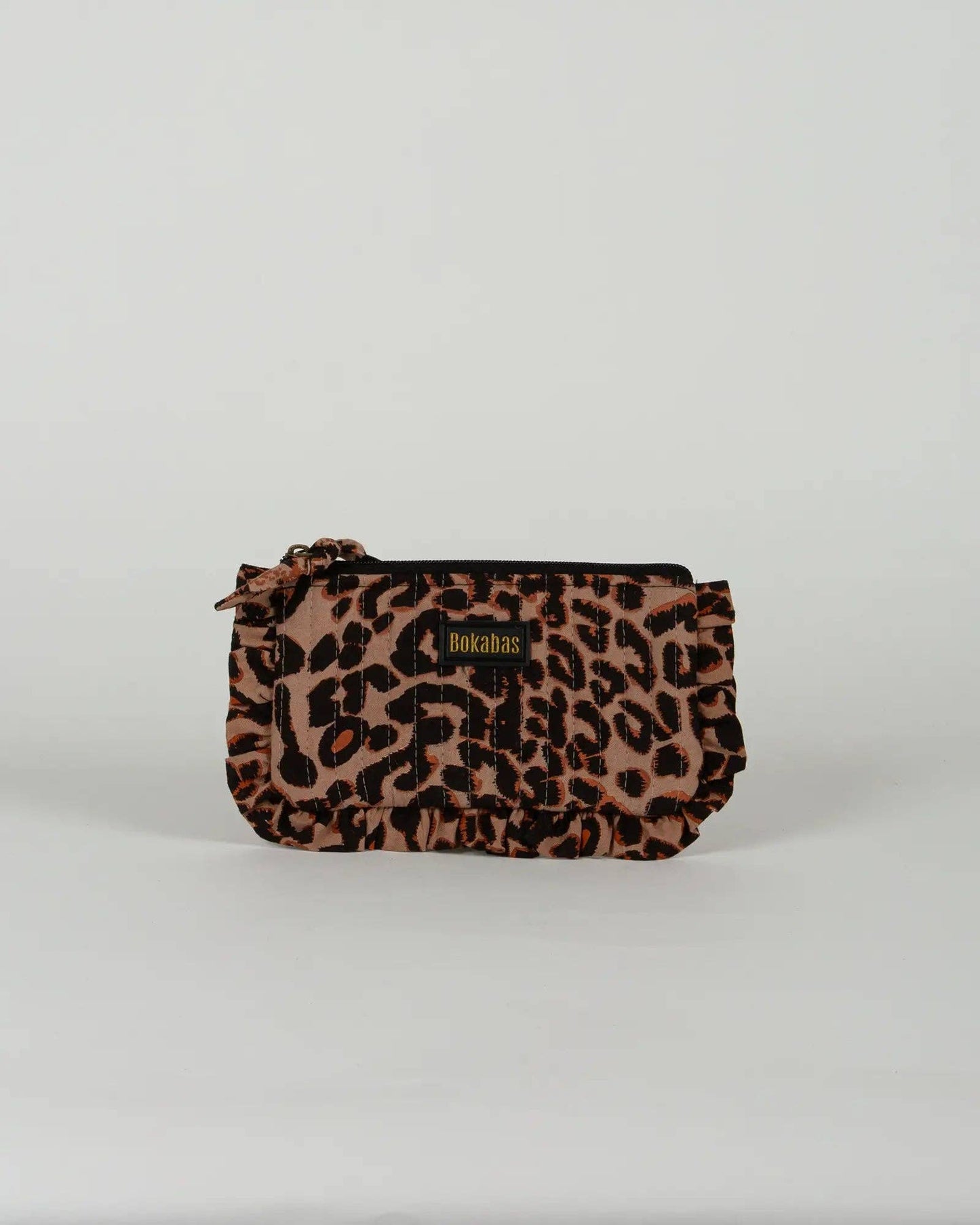 Pochette matelassée à froufrous Léopard: Grande