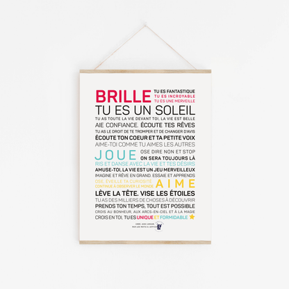 Affiche Brille, tu es un soleil: MINI A6 10.5 x 14.8 mm