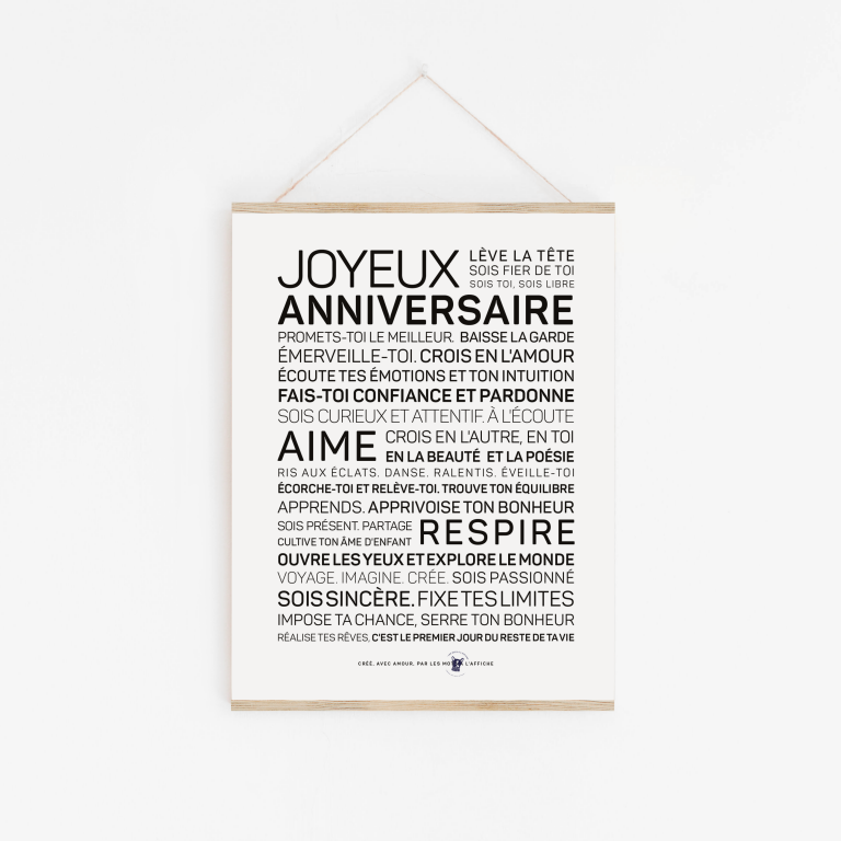 Affiche Joyeux Anniversaire (mixte): MINI A6 10.5 x 14.8 mm