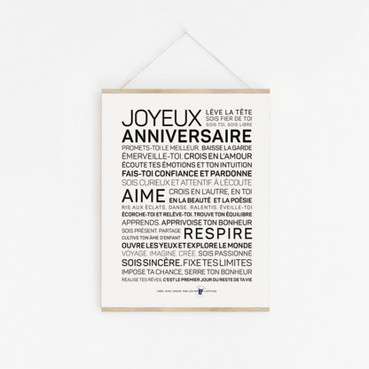 Affiche Joyeux Anniversaire (mixte): MINI A6 10.5 x 14.8 mm