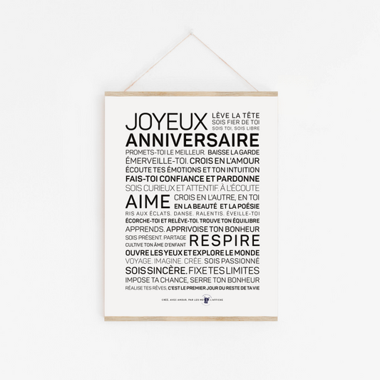 Affiche Joyeux Anniversaire (mixte): MINI A6 10.5 x 14.8 mm
