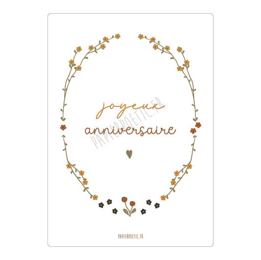 Carte/Card "Joyeux Anniversaire Couronne"