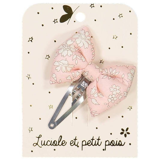 Barrette noeud papillon - Liberty Capel rose nude