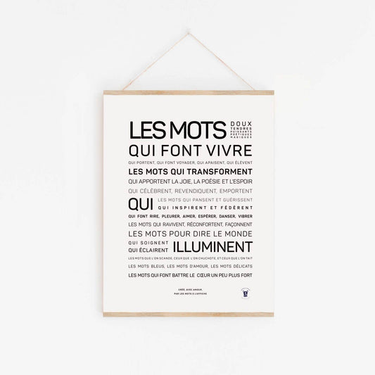 Affiche Les mots
