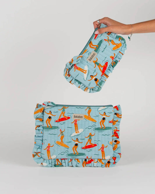 Pochette matelassée à froufrous Surf: Grande