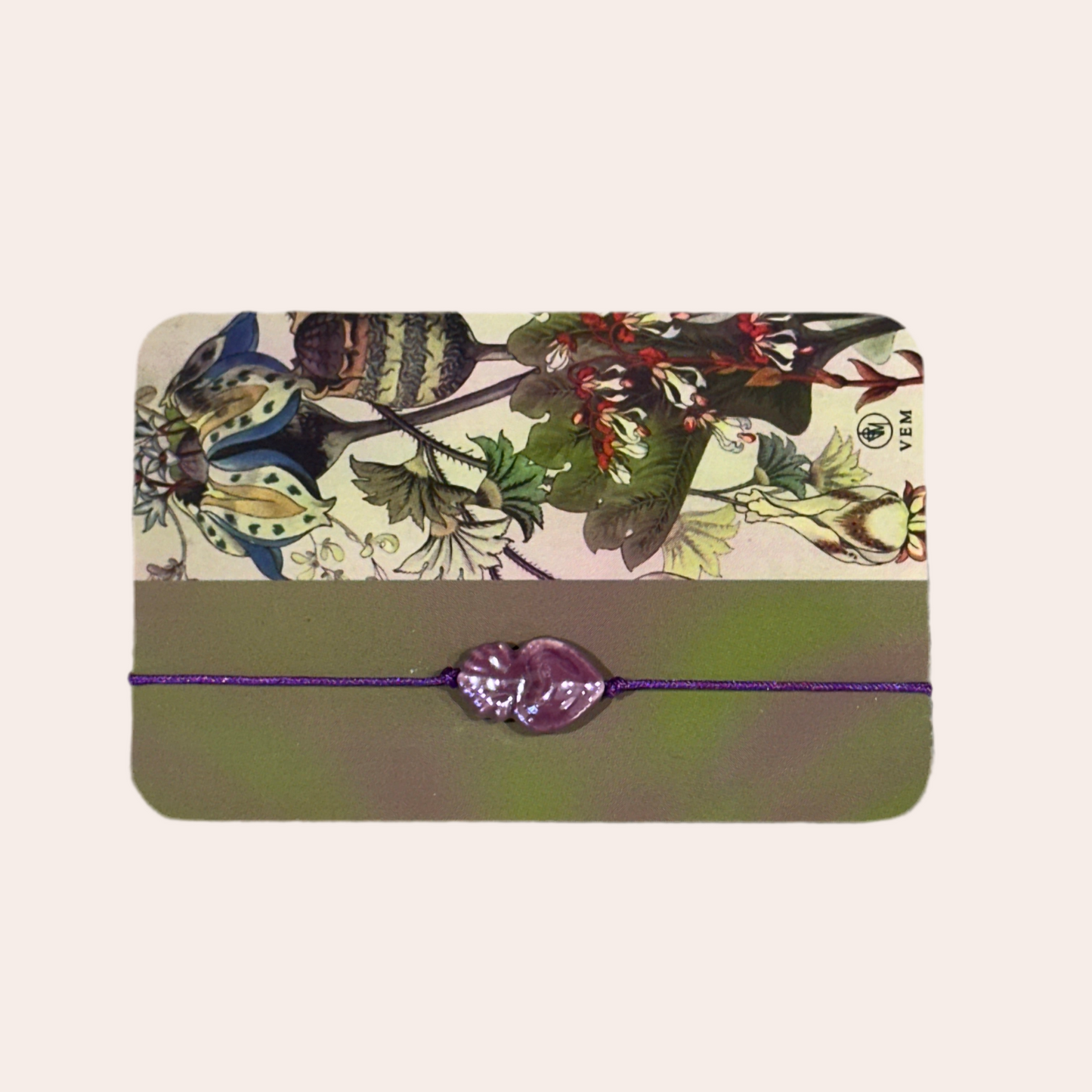 Bracelet en fil et porcelaine - Coeur Sacré