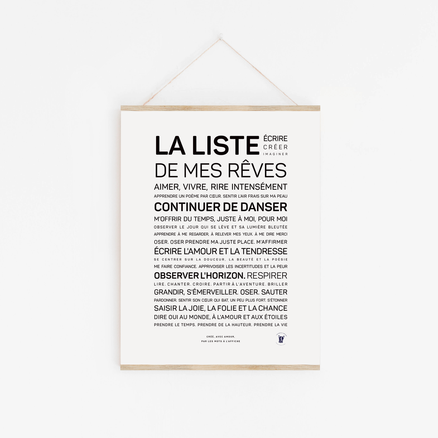 Affiche La liste de mes rêves