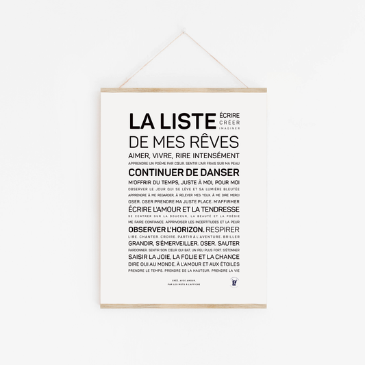 Affiche La liste de mes rêves