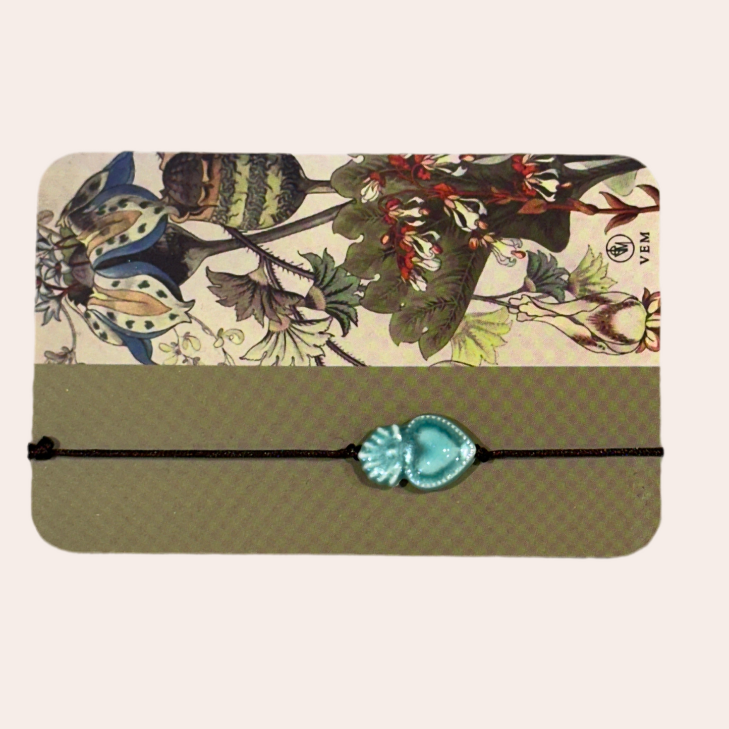 Bracelet en fil et porcelaine - Coeur Sacré