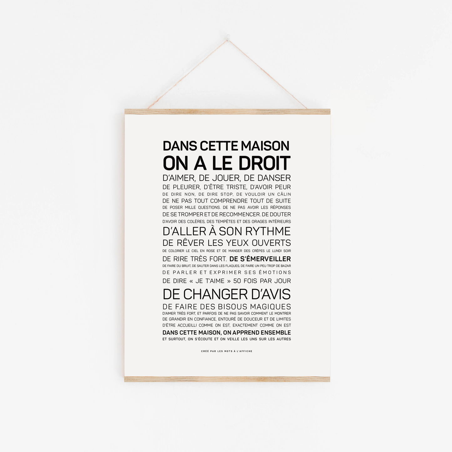 Affiche Dans cette maison, on a le droit  : MINI A6 10.5 x 14.8 mm