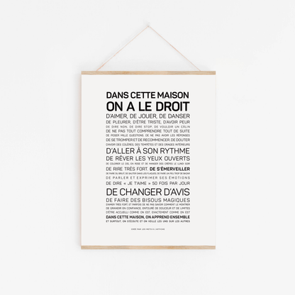Affiche Dans cette maison, on a le droit  : MINI A6 10.5 x 14.8 mm