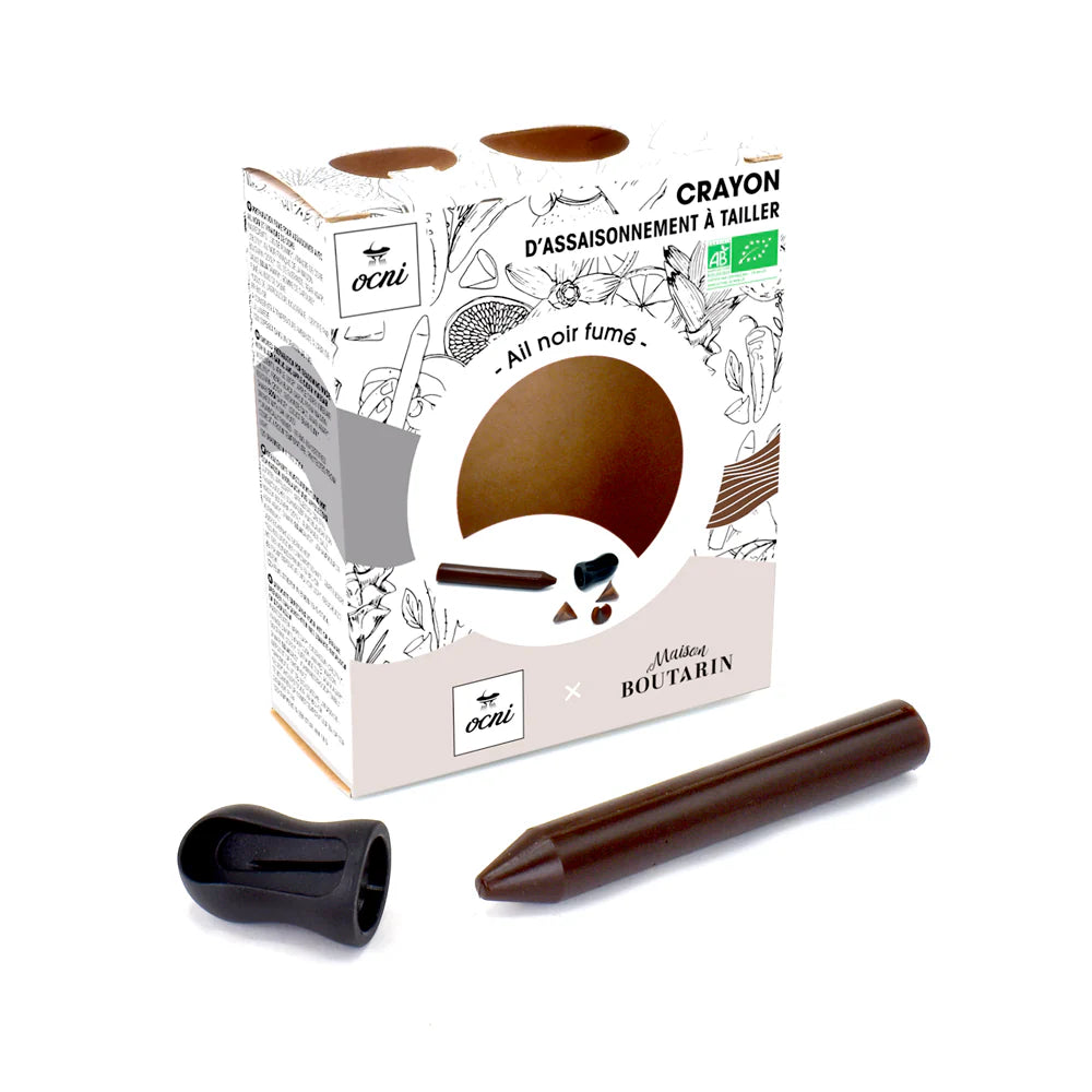 Crayon d’assaisonnement Ail noir fumé – Coffret avec taille-crayon – OCNI