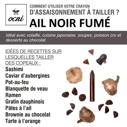Crayon d’assaisonnement Ail noir fumé – Coffret avec taille-crayon – OCNI