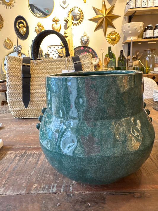 Grand cache pot en grès