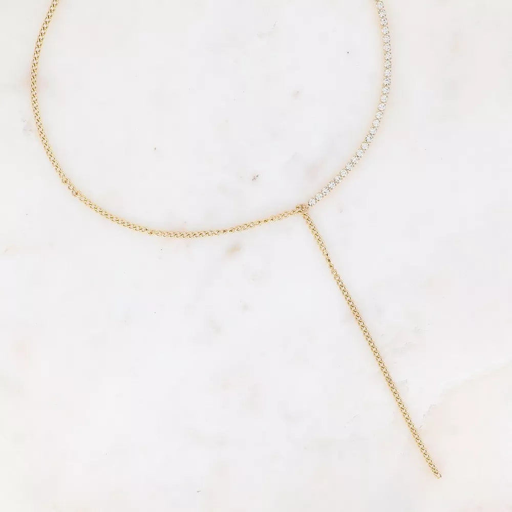 Collier Ashley – en Y doré