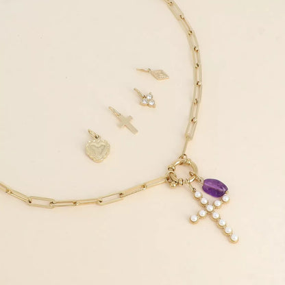 Collier Carpe Diem – croix & améthyste