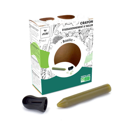 Crayon d’assaisonnement Basilic – Coffret avec taille-crayon – OCNI