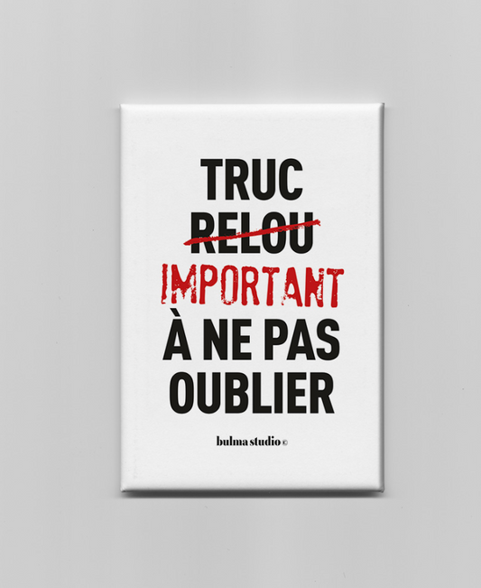 Aimant - " TRUC RELOU À NE PAS OUBLIER "