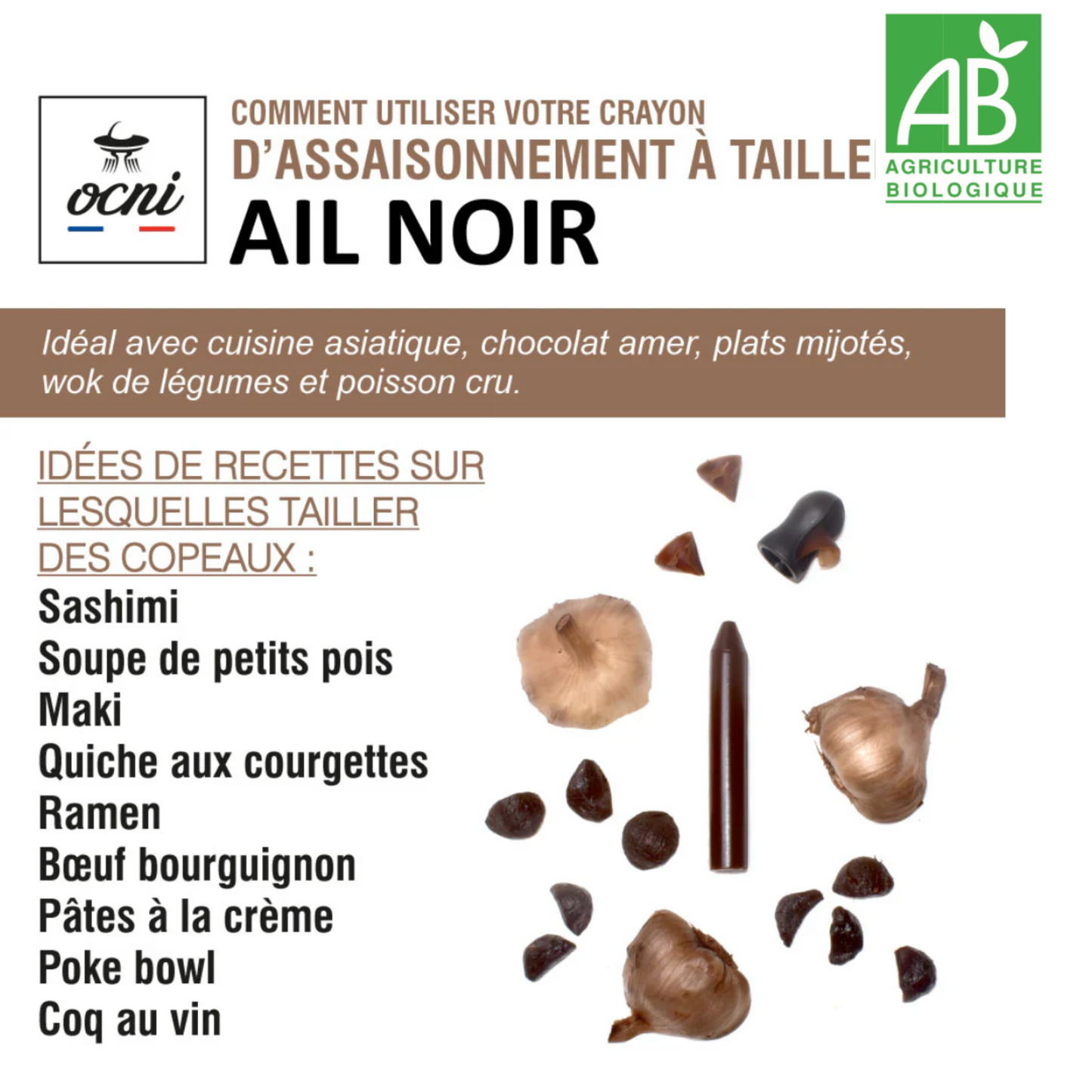 Crayon d’assaisonnement à tailler – Ail Noir