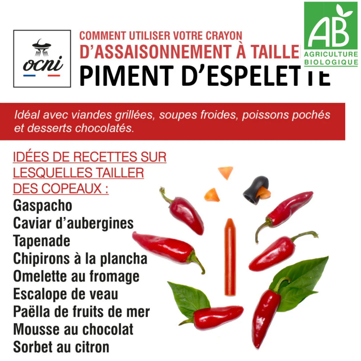Crayon d’assaisonnement à tailler – Piment d’Espelette