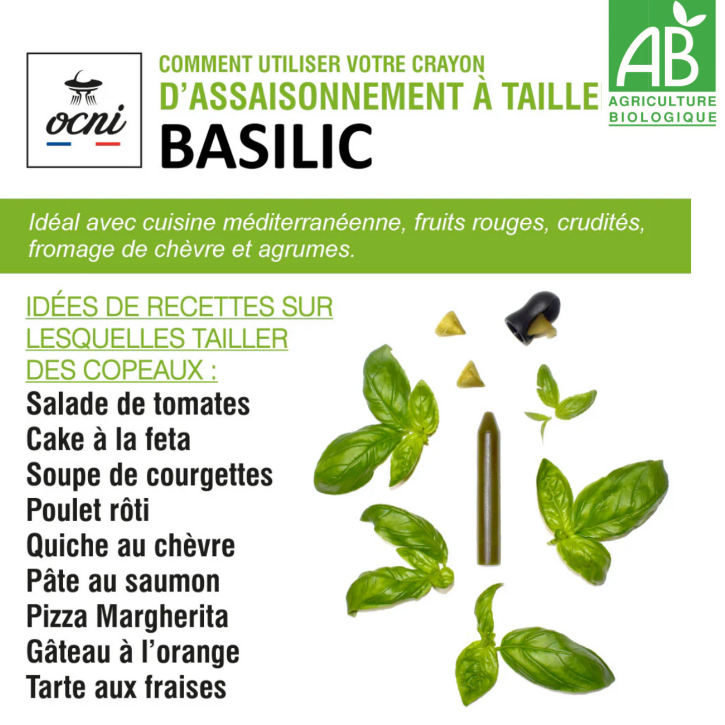 Crayon d’assaisonnement à tailler – Basilic (BIO)