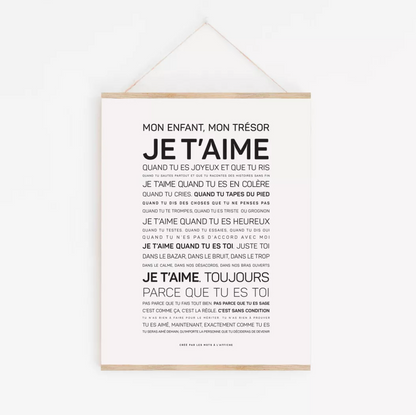 Affiche  Mon enfant, mon trésor – Je t’aime A6