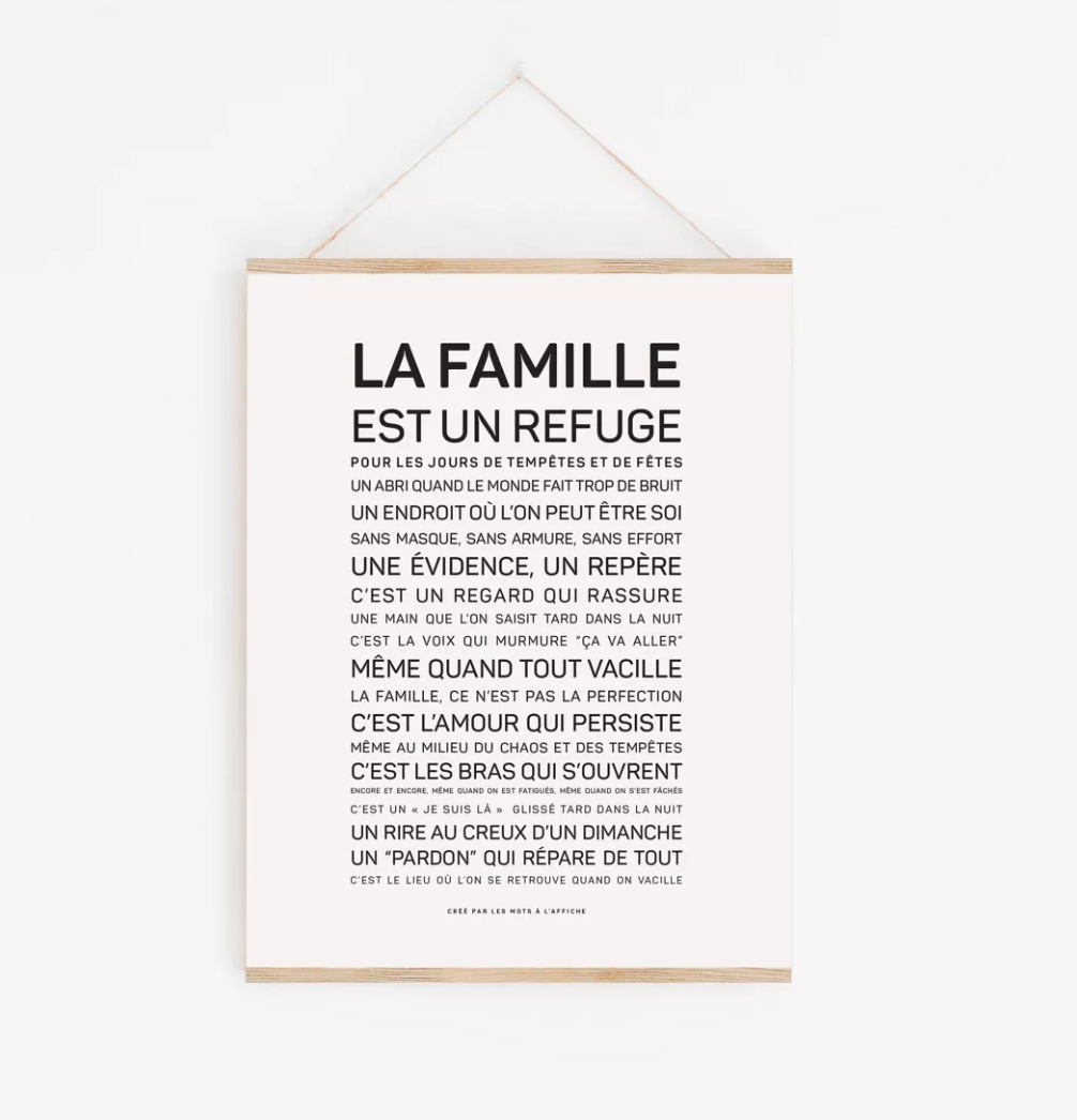 Affiche  La famille est un refuge A6