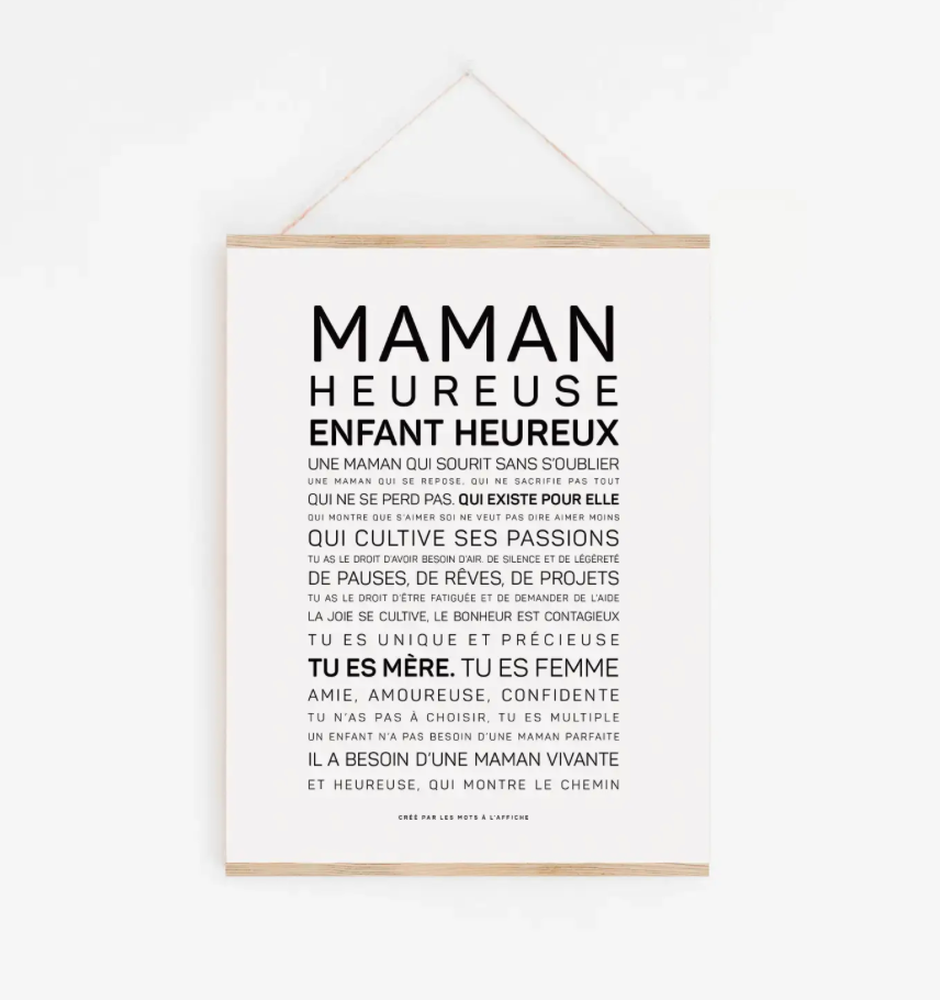 Affiche Maman heureuse – Enfant heureux A6