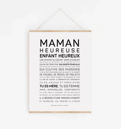 Affiche Maman heureuse – Enfant heureux A6