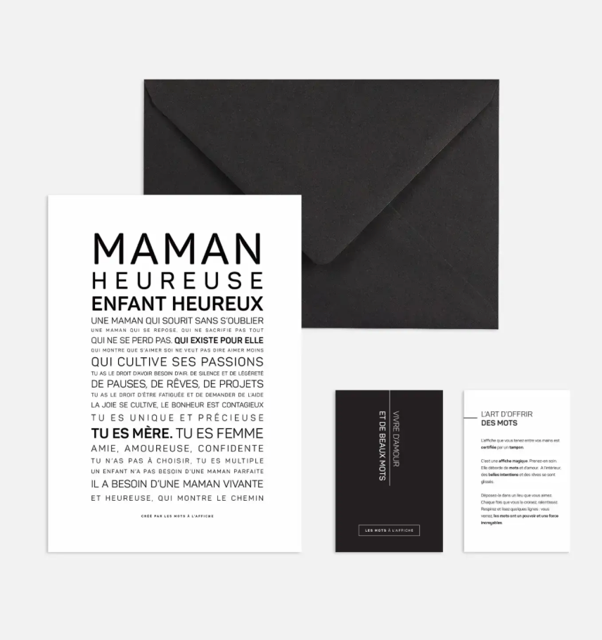 Affiche Maman heureuse – Enfant heureux A6