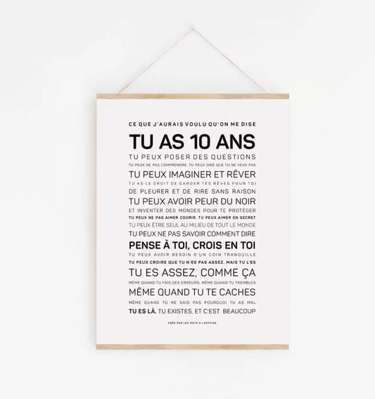 Affiche 10 ans – Ce que j’aurais aimé qu’on me dise A6