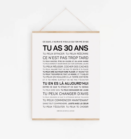 Affiche 30 ans – Ce que j’aurais aimé qu’on me dise A6
