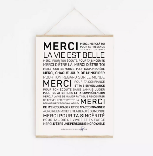 Affiche Merci (tutoiement) A6
