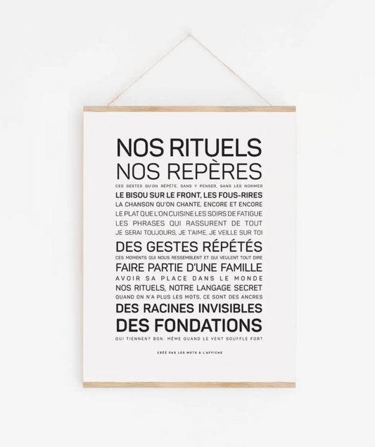 Affiche Nos rituels, nos repères A6