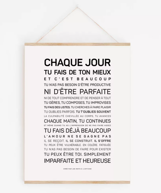 Affiche Chaque jour fais de ton mieux A6